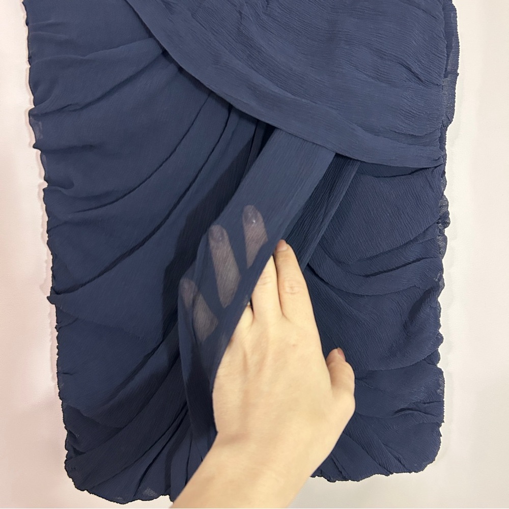 Club Monaco Silk navy chiffon skirt Sz 4 - Picture 3 of 8